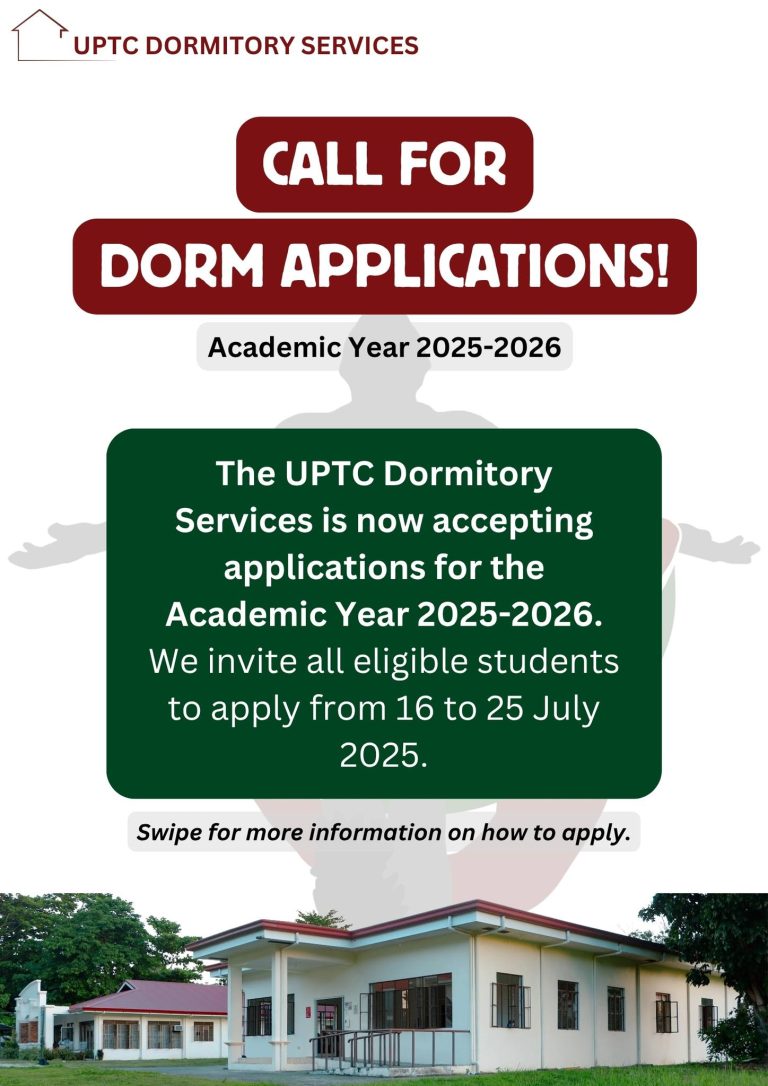 The UP Tacloban Dormitory Services is now accepting applications for the Academic Year 2025-2026.