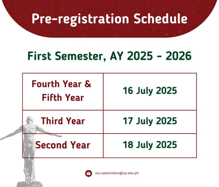 Pre-registration Schedule