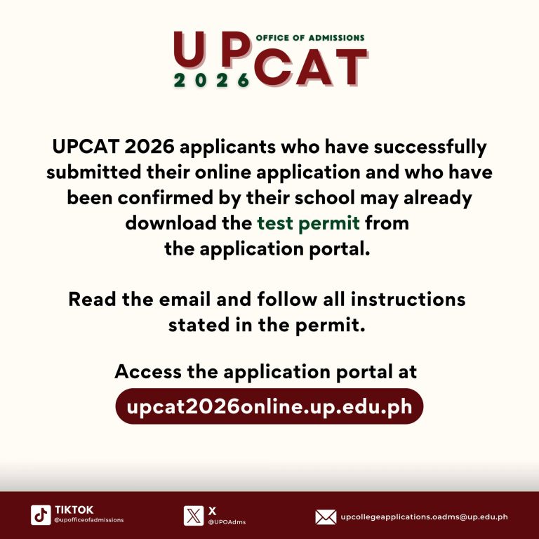 UPCAT 2026 Test Permit